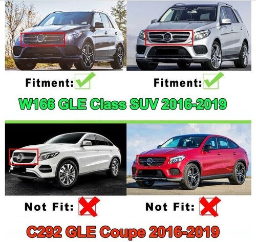 Glossy Black Grille For Mercedes Benz W166/C292 2016-2019 GLE350 W/camera hole
