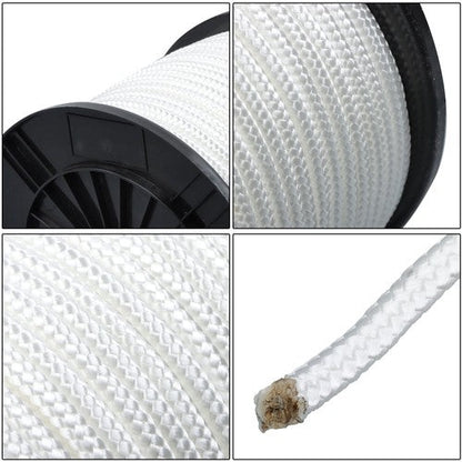 3/8 Inch Nylon Rope 250 Foot Sturdy Spool Nylon Solid Braid Rope White