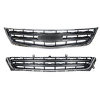 2PCS Black Front Upper & Lower Grille For Chevrolet Impala 2014-2020 Chrome New