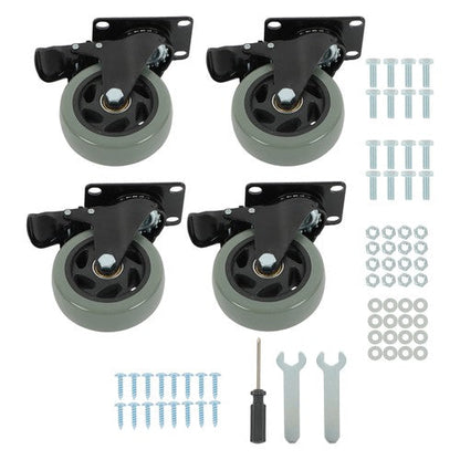 4 Pack Grey 4 Inch Swivel Caster Wheels Heavy Duty With brake