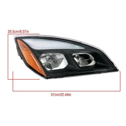 Right Headlight Assembly Black With LED Fit For Freightliner Cascadia 2018-2023