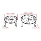 2 Pack 10" 12" Metal Plant Stands Outdoor Indoor Round Pot Stand Rustproof Black