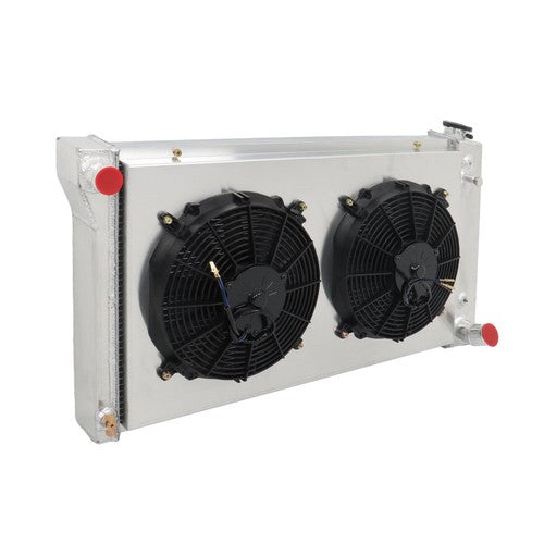 CC369 For Chevy C10/20/30 Pickup Suburban 1967 1968-72 4 Row Radiator+Fan Shroud