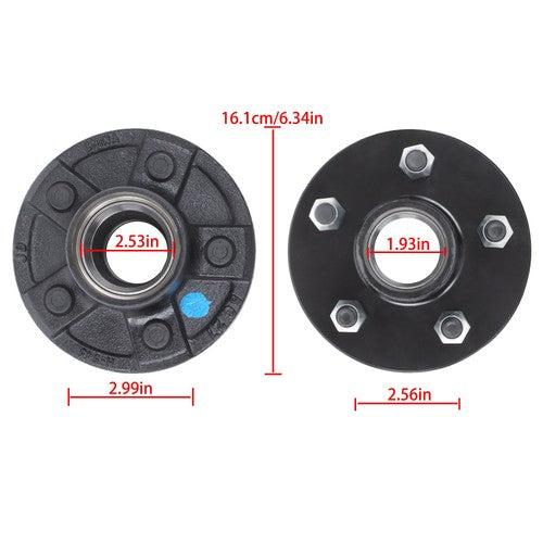 New Fit For 5 on 4.5" Wheel Hub Kit and 8.25” Square #84 Spindle (7-Pieces /Set)