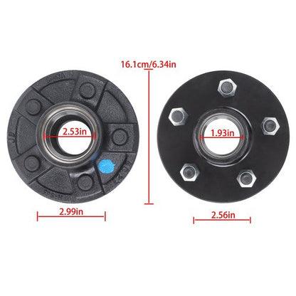 New Fit For 5 on 4.5" Wheel Hub Kit and 8.25” Square #84 Spindle (7-Pieces /Set)