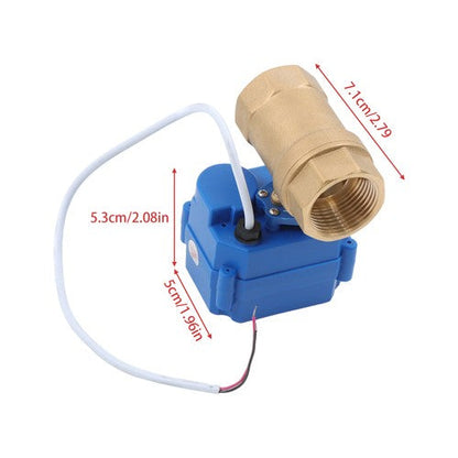 Solid Motorized Ball Valve 1in Standard Port Brass 9-24V NC Auto Return