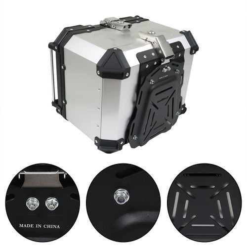Motorcycle Aluminum Trunk Rear Top Case Luggage Tour Tail Tool Box Lock 45L NEW