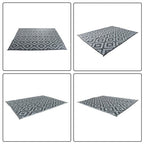 Outdoor Waterproof 9x12FT Black Gray Carpet Plastic Straw Rug For Camping Deck