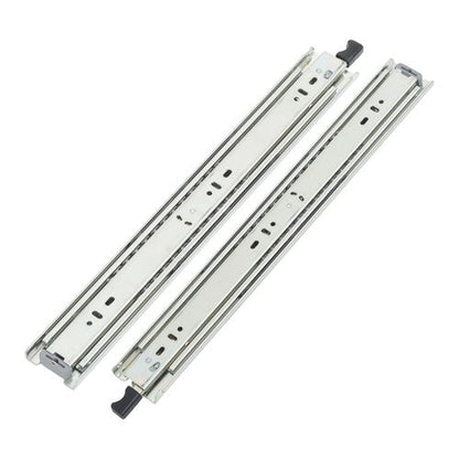 1 Pair of 18" Locking Drawer Slides Full Extension & Lock 150 lb Load Capacity