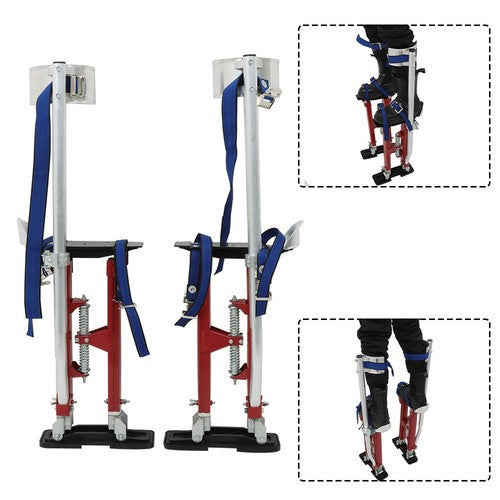 Adjustable Height Drywall Stilts Aluminum Tool For Painting Painter Red 18"-30"