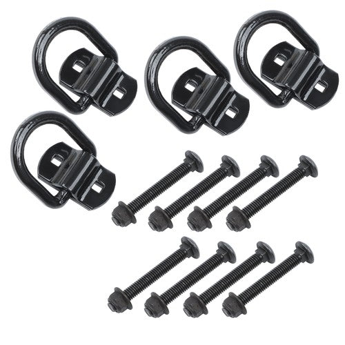 1/2" Heavy Duty Bolt-On Forged D Ring,12000Lbs Break Strength (Pack of 4) Black