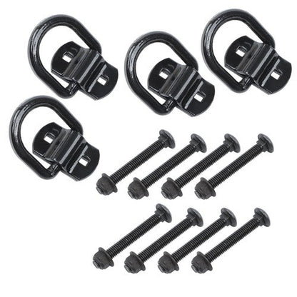 1/2" Heavy Duty Bolt-On Forged D Ring,12000Lbs Break Strength (Pack of 4) Black