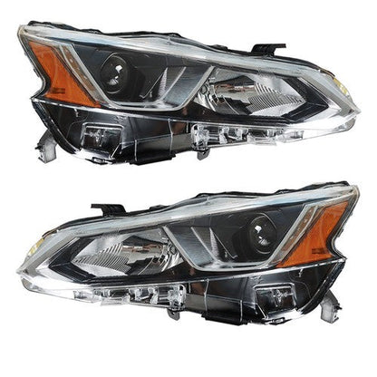 For Nissan Altima 2019-2020 LH+RH Headlight Headlamps Clear Lens Halogen Chrome
