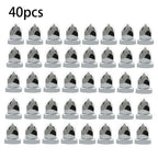 40pcs ABS Chrome 33mm Push-on Bullet Flanged Lug Nut Covers for Semi Trucks