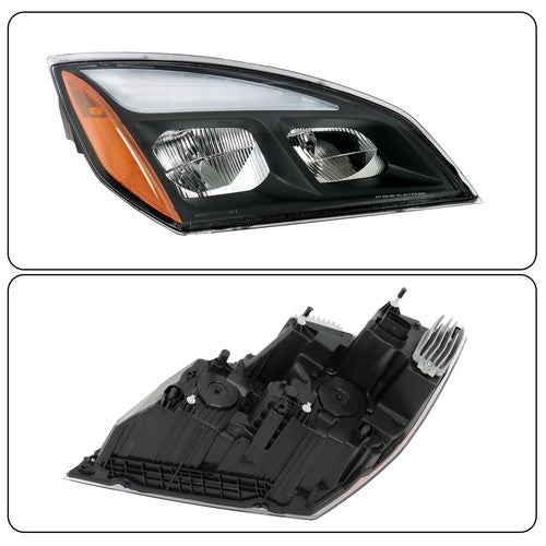Right Headlight Assembly Black With LED Fit For Freightliner Cascadia 2018-2023