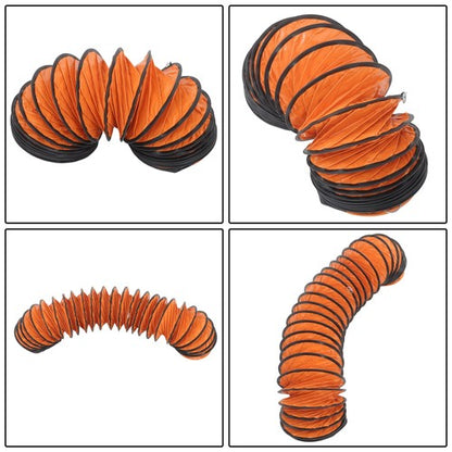 Portable Blower Steel 8 Inch, 900CFM 180W Industrial Orange 16.4ft Ducting