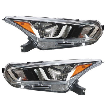 For Nissan Versa S SV 20-21 OE Pair LH+RH Headlight Assembly Set Chrome Housing