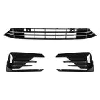 For 2016-2019 VW Passat R-Line Front Lower Grille+Fog Light Covers With Hole