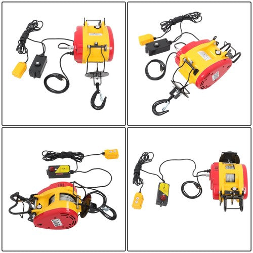 1100lbs 500kg 2in1 Portable Electric Hoist Winch Wire & Wireless Remote Control