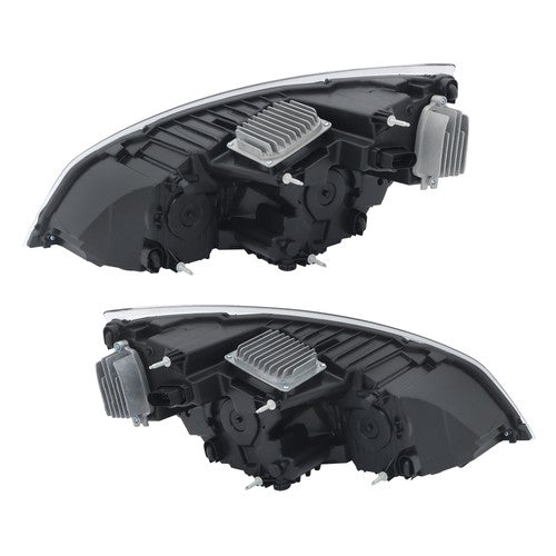 For Freightliner Cascadia Full LED Black Housing Headlights Headlamps 2018-2023