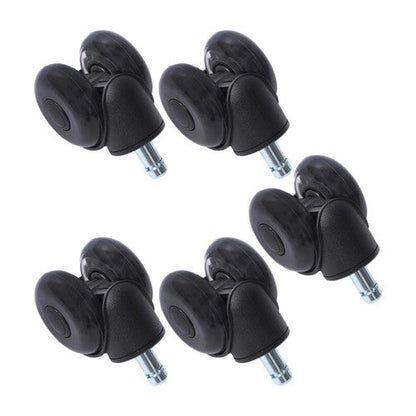 5-piece set 2" Office Chair Rubber Caster Swivel Wheels Black, 360° steering
