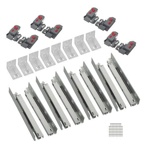 4 Pairs Undermount Drawer Slides 15 inch Undermount Soft Close Drawer Slides