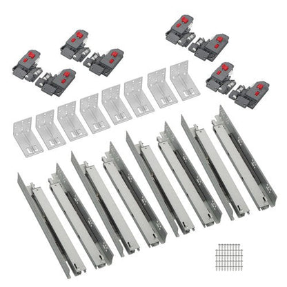 4 Pairs Undermount Drawer Slides 15 inch Undermount Soft Close Drawer Slides