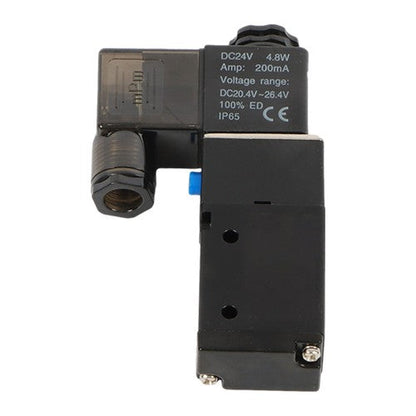 1/4'' DC 12V 3 way 2 position Pneumatic Electric Solenoid Valve NPT Air Aluminum