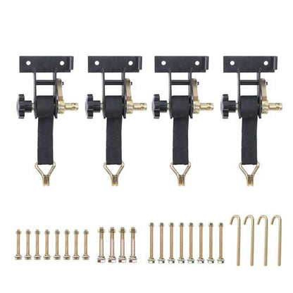 Ladder Rack Ratchet Tie Downs*4 Steel Black 500lbs 1.5in*7.5ft 1.4in Square Tube