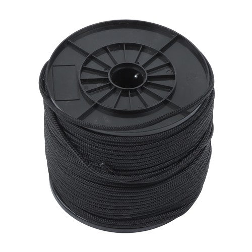 Black Nylon Solid Braid Rope High UV & Abrasion Resistance 1/4 Inch × 500ft