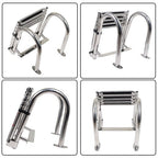 New Stainless Steel Telescoping Boat Ladder 4 Step Foldable Hand armrest
