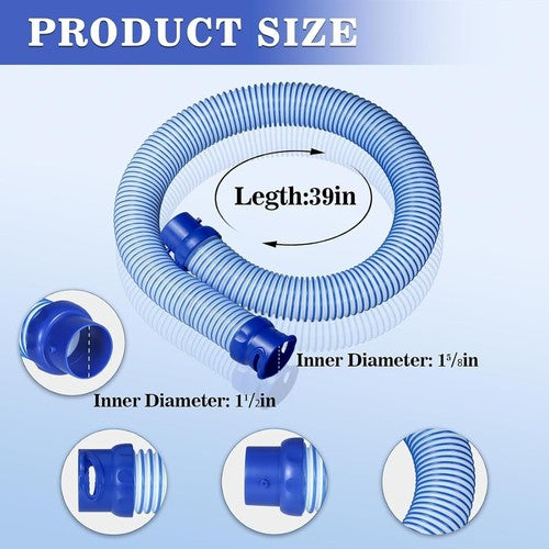 6 Pack Pool Cleaner Hose for Zodiac X7 T3 T5 MX6 MX8, 39" Twist Lock Hoses