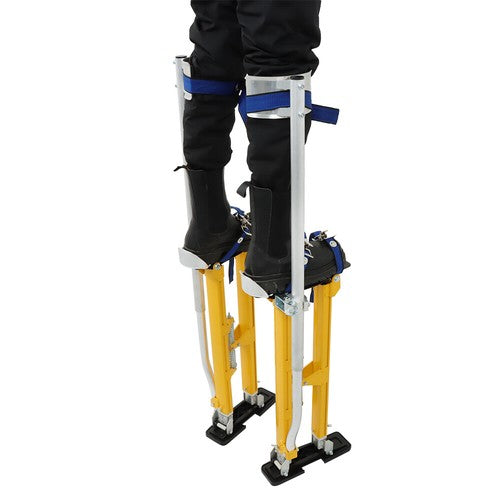 24"-40" Aluminum Drywall Tool Yellow Adjustable Height Stilts For Painter Taping