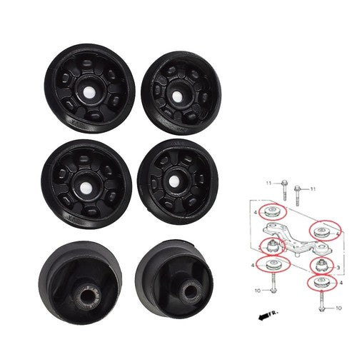 For Honda CRV 1991-2016 Rear Differential Arm Mounting Bushing+Support Rubber