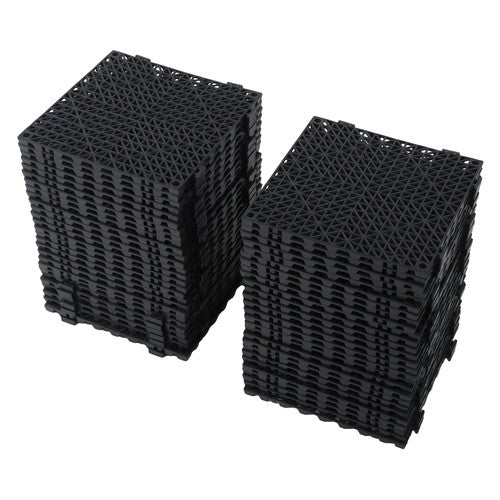 55PCS 12x12" Interlocking Drainage Floor Tiles Modular Interlocking Tile Black
