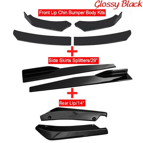 Front & Rear Bumper Lip Splitter Spoiler + Side Skirt Body Kits For Subaru WRX