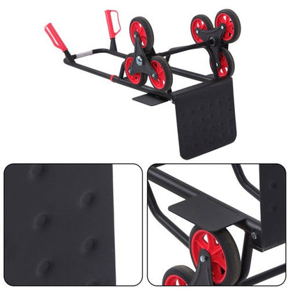 W/ 6 TPR Wheels Stair Climbing Hand Truck Capacity:440lbs Telescoping Handle