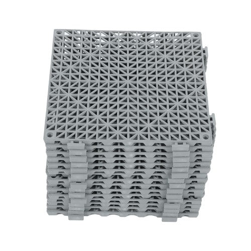 50PCS 12 x 12in Interlocking Drainage Floor Tiles Modular Interlocking Tile Gray