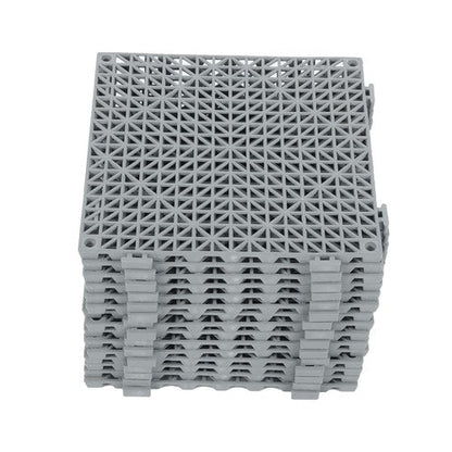 50PCS 12 x 12in Interlocking Drainage Floor Tiles Modular Interlocking Tile Gray