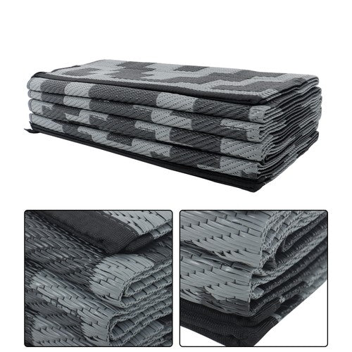 Outdoor Waterproof 9x12FT Black Gray Carpet Plastic Straw Rug For Camping Deck