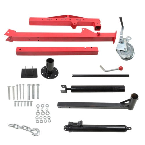 500Lbs Truck Hydraulic Dock Jib Engine Hoist Crane Hitch Mount Red