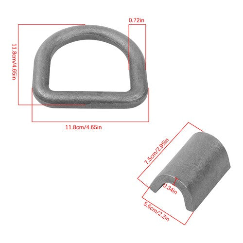 {8 Pack} 5/8" Heavy Duty Weld-On Forged D Ring Fracture Strength 18000 LBS