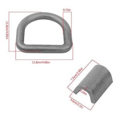 {8 Pack} 5/8" Heavy Duty Weld-On Forged D Ring Fracture Strength 18000 LBS