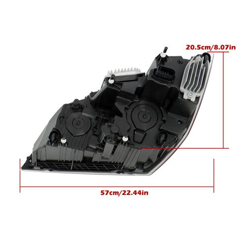 Right Headlight Assembly Black With LED Fit For Freightliner Cascadia 2018-2023