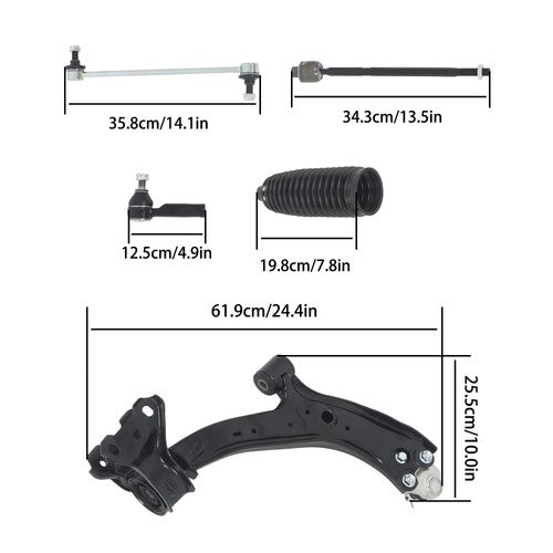 Steel Control Arm Front Outer Tie Rod Ends Fit For Honda CR-V K620500 2007-2011