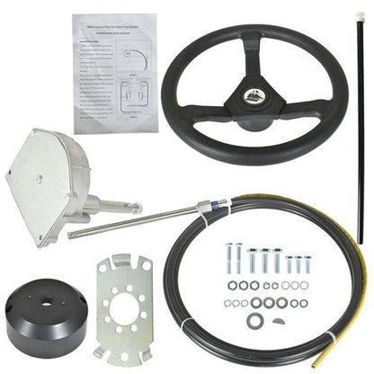 13 Feet Boat Rotary Steering System Outboard Kit Marine with Wheel SS13713