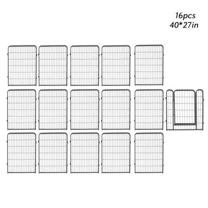 16 Panels 40 x 27 inch Dog Playpen Crate Fence Pet PlayPen Exercise Cage