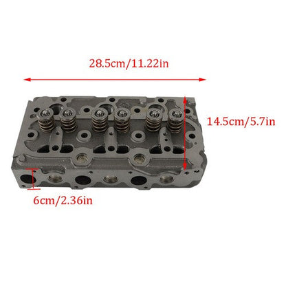 Complete Cylinder Head Assy Valves & Full Gasket Set for Kubota D750 Engine