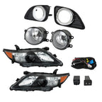 Headlights Black Fog Lights+Switch Kit For 10-11 Toyota Camry SE Left+Right Side