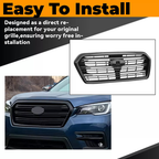 Glossy Black Front Upper Grille Mesh Fit For 2019 2020 2021 2022 Subaru Ascent